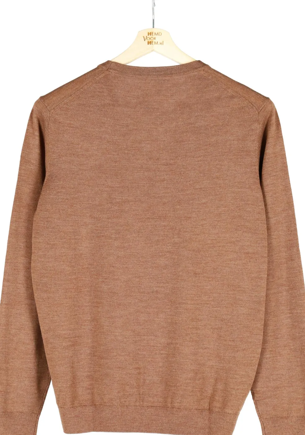 MARVELIS modern fit trui wol, O-hals, noga bruin
