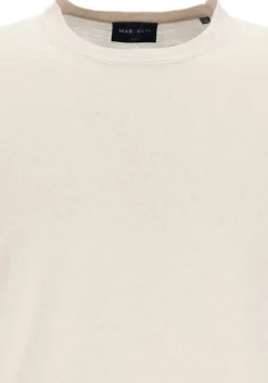 MARVELIS modern fit trui wol, O-hals, offwhite