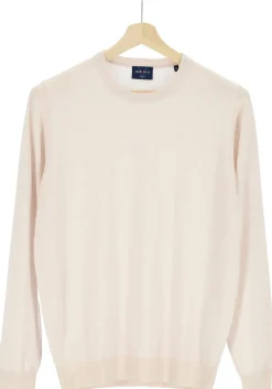 MARVELIS modern fit trui wol, O-hals, offwhite