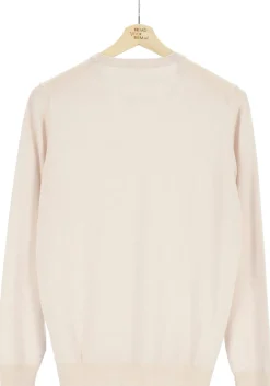 MARVELIS modern fit trui wol, O-hals, offwhite