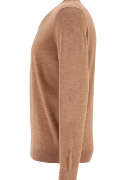 MARVELIS modern fit trui wol, V-hals, noga bruin