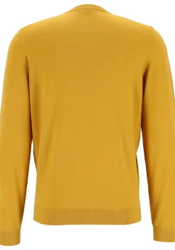 MARVELIS modern fit trui wol, V-hals, okergeel