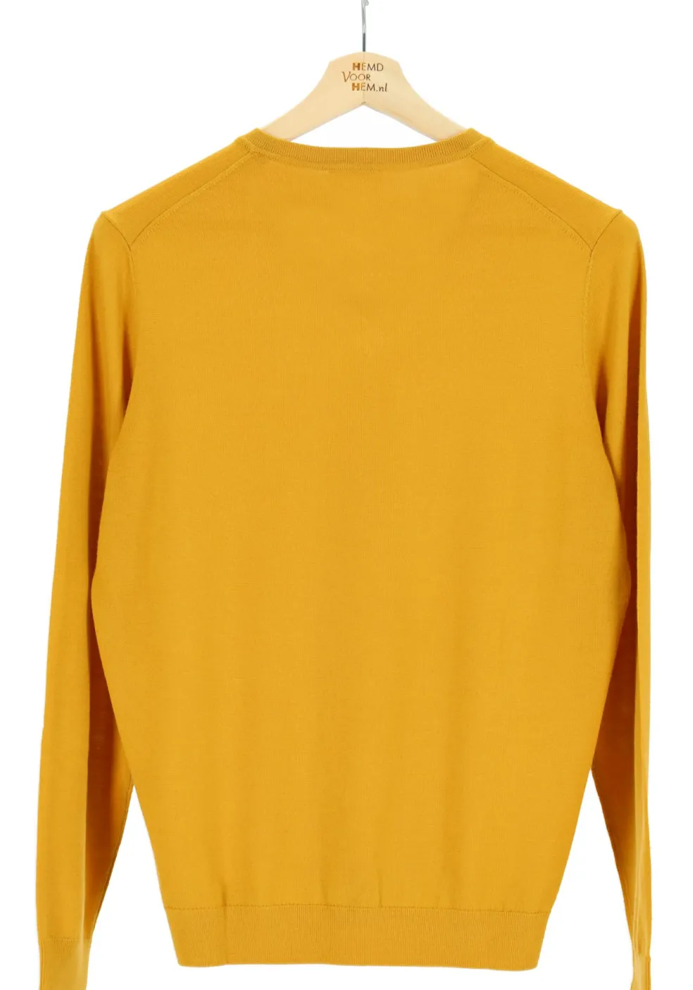 MARVELIS modern fit trui wol, V-hals, okergeel