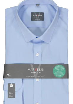 MARVELIS super slim fit overhemd, mouwlengte 7, popeline, lichtblauw