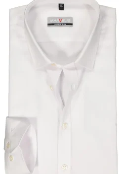 MARVELIS super slim fit overhemd, popeline, wit