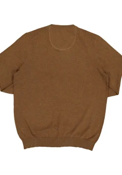 MARVELIS V-hals trui (katoen), cognac bruin melange