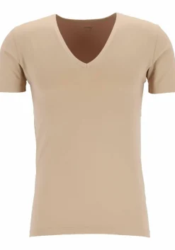 Mey Dry Cotton functional T-shirt (1-pack), heren T-shirt regular fit diepe V-hals, huidskleur