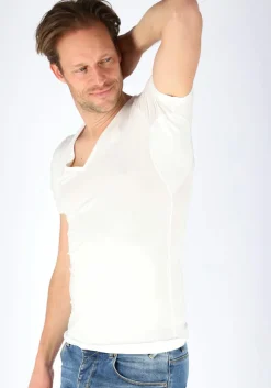 Mey Dry Cotton functional T-shirt (1-pack), heren T-shirt slim fit diepe V-hals, wit