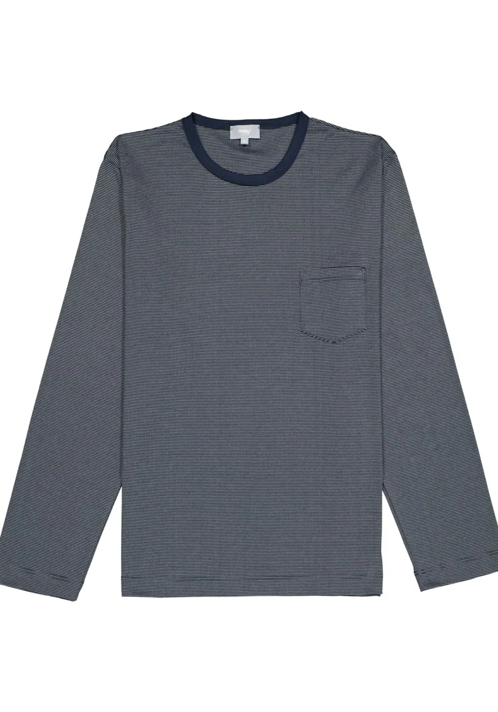 Mey heren pyjama Bennison, blauw heel fijn gestreept