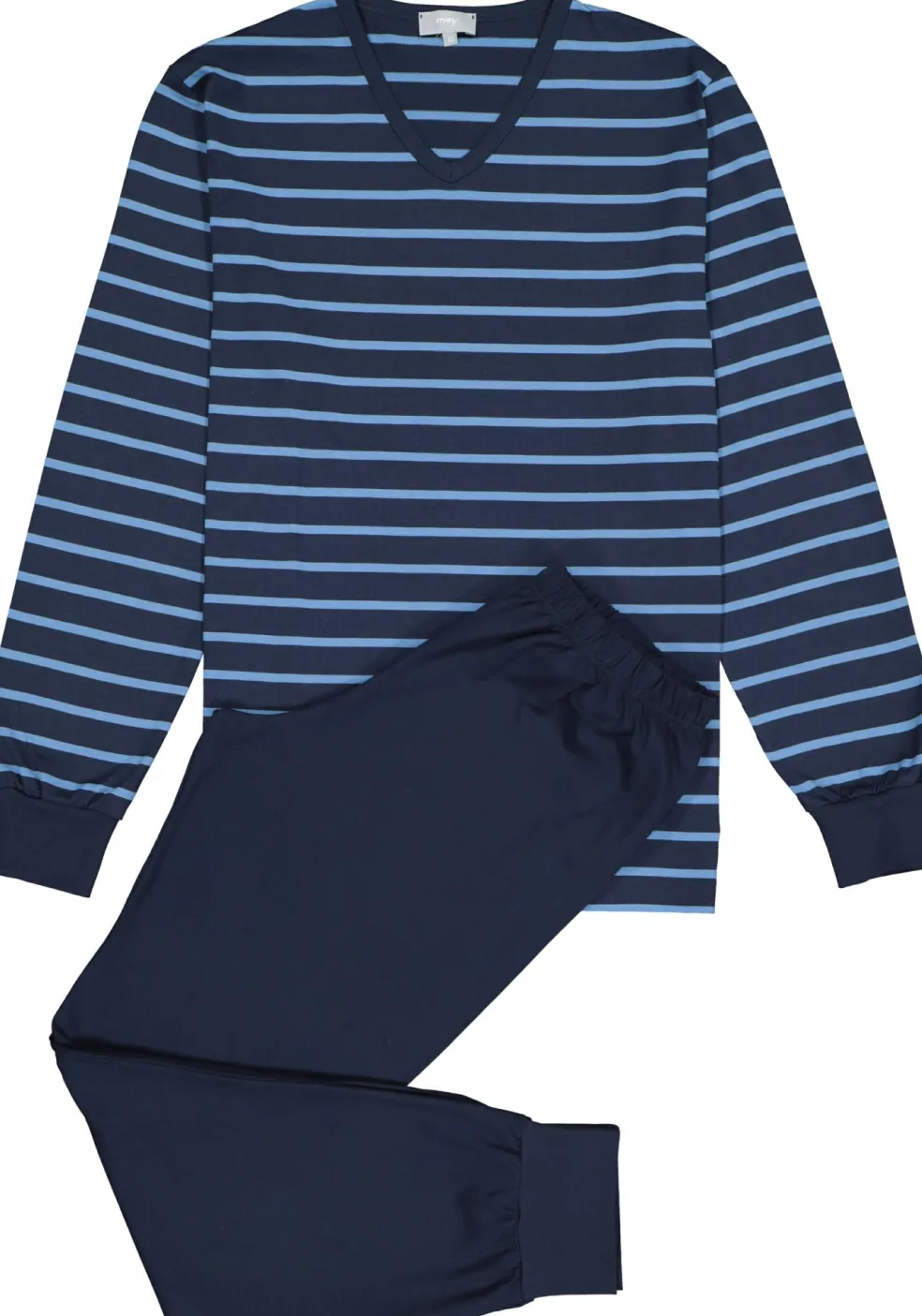 Mey heren pyjama Stratford, blauw gestreept