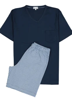 Mey heren shortama Clyde, blauw dessin