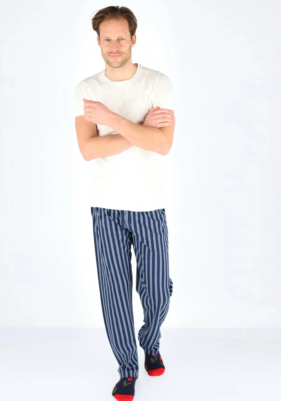 Mey pyjamabroek lang, Cranbourne, blauw gestreept