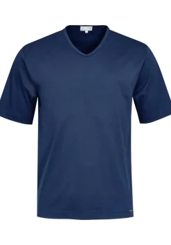 Mey pyjamashirt korte mouw, Melton, donkerblauw