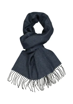 Michaelis heren sjaal, blauw met antraciet grijs heel fijn gestreept