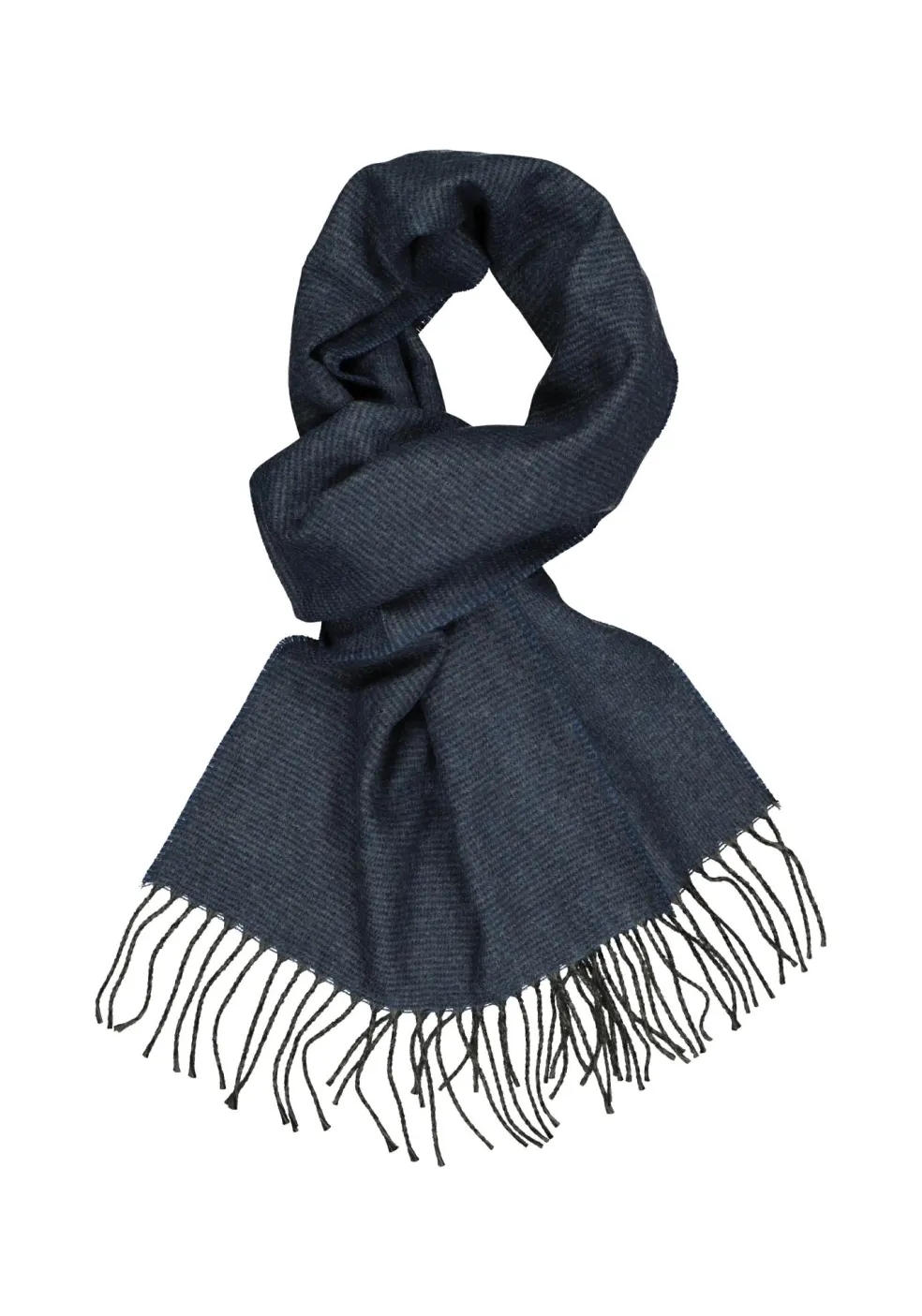 Michaelis heren sjaal, blauw met antraciet grijs heel fijn gestreept