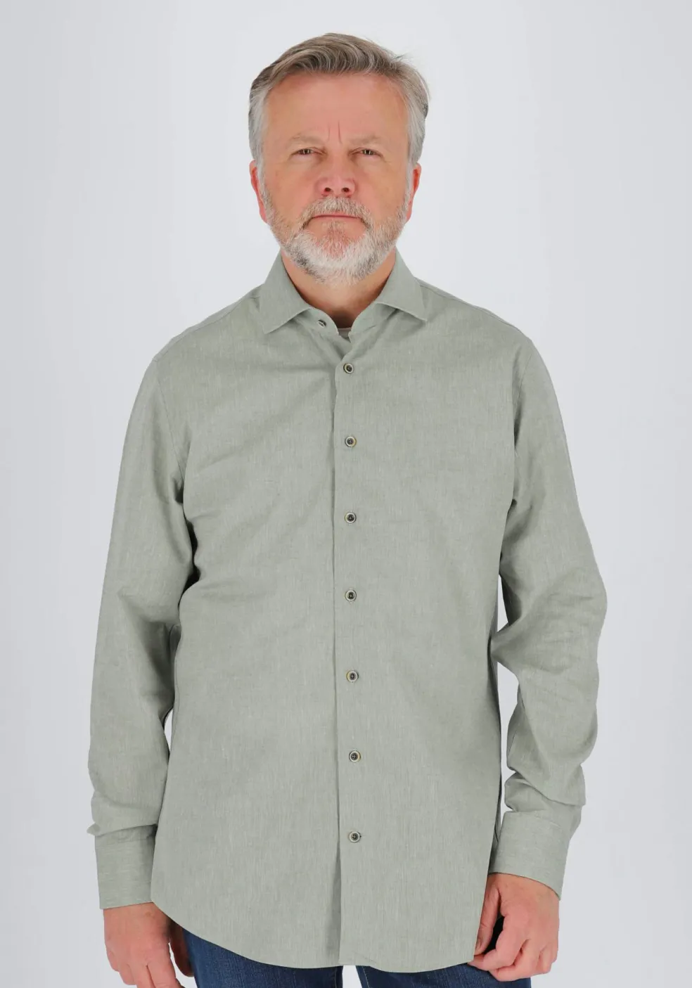 Michaelis slim fit heren overhemd, popeline, groen
