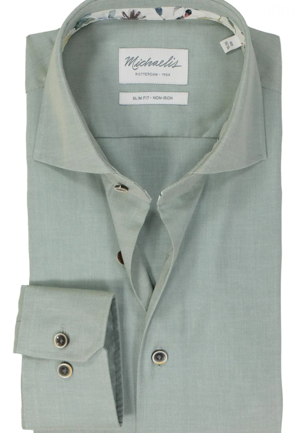 Michaelis slim fit heren overhemd, twill, groen