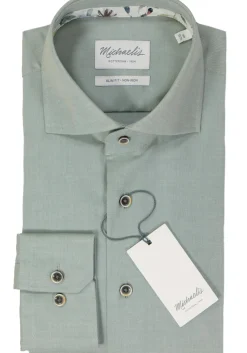 Michaelis slim fit heren overhemd, twill, groen