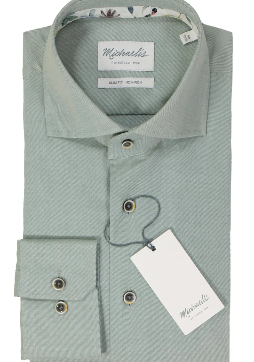 Michaelis slim fit heren overhemd, twill, groen