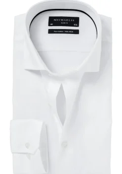 Michaelis slim fit overhemd, mouwlengte 7, twill, wit