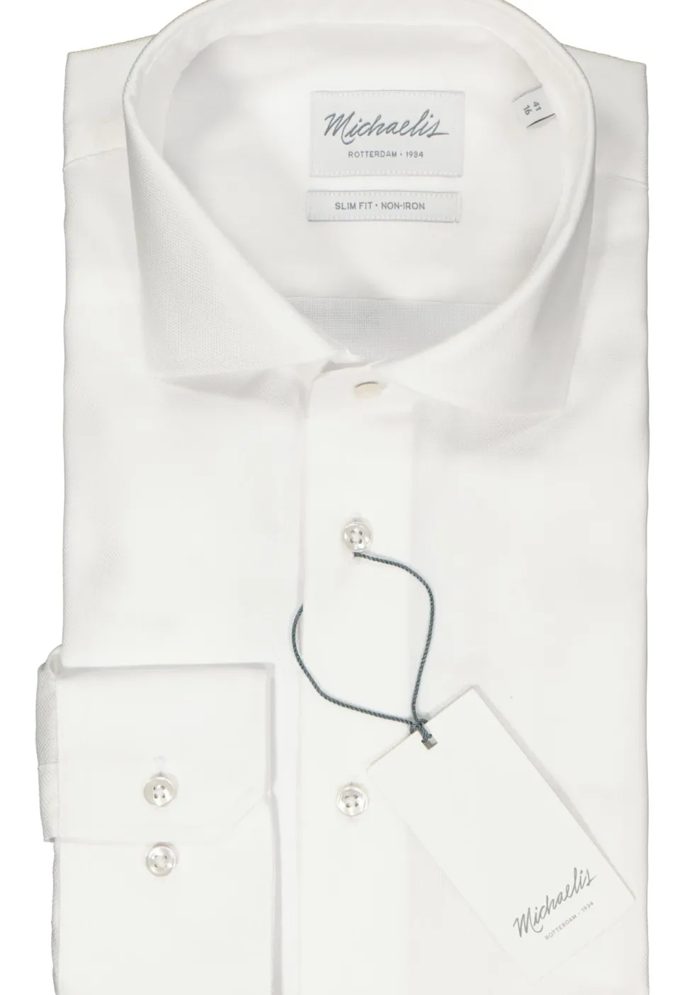 Michaelis slim fit overhemd, Oxford, wit
