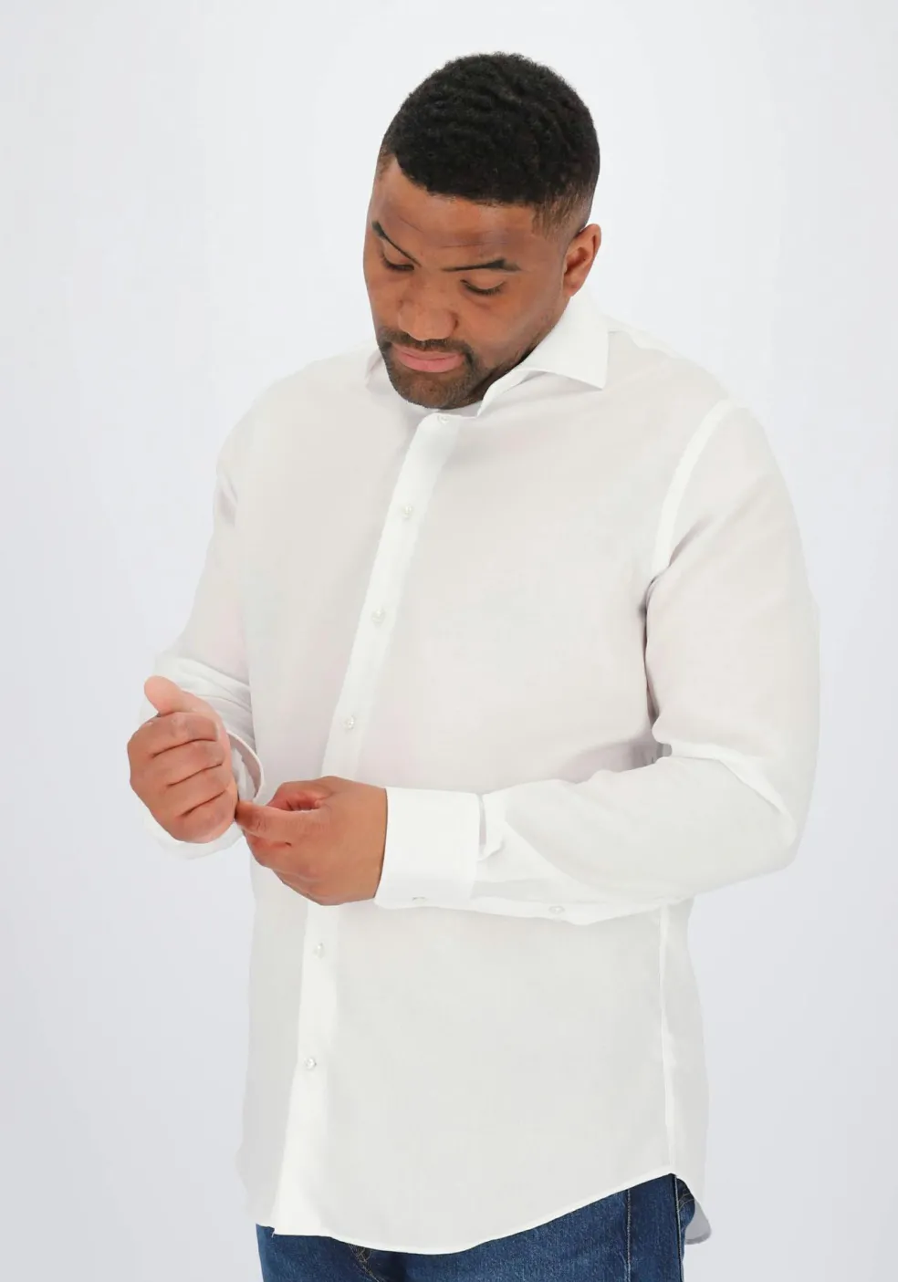 Michaelis slim fit overhemd, Oxford, wit