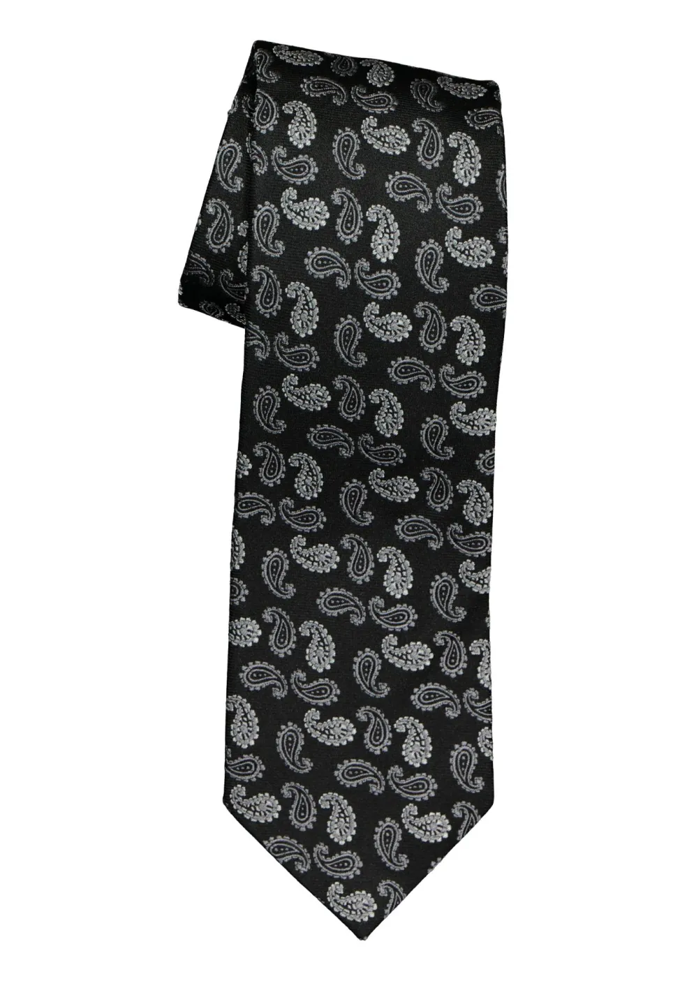 Michaelis stropdas, zwart paisley dessin