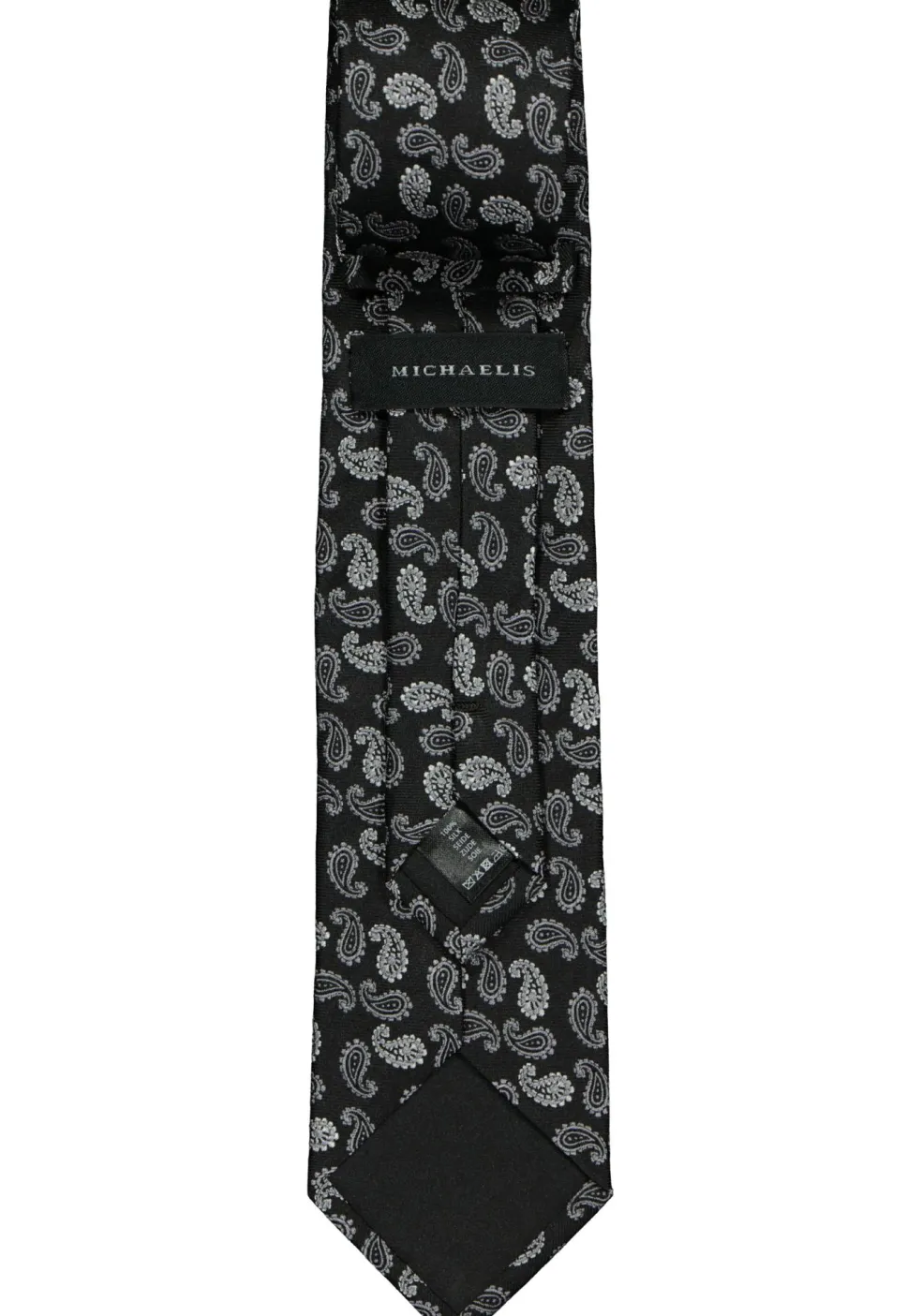 Michaelis stropdas, zwart paisley dessin