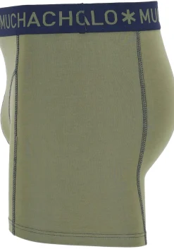 Muchachomalo boxershorts (2-pack), heren boxers normale lengte, blauw en olijfgroen