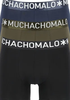 Muchachomalo Light Cotton boxershorts (3-pack), heren boxers normale lengte, blauw, groen en zwart