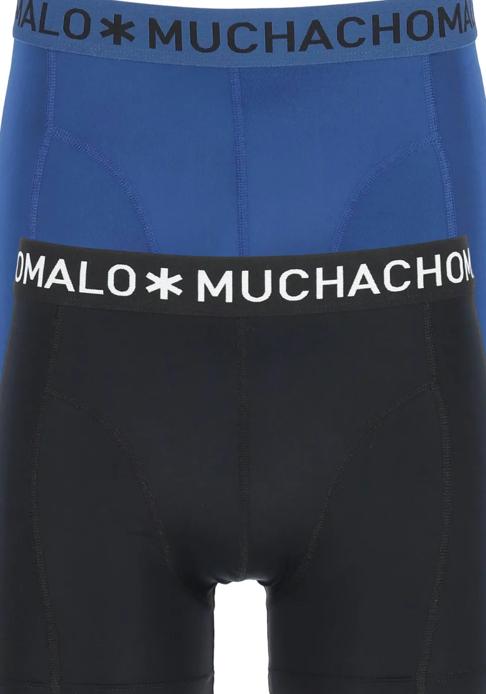 Muchchomalo microfiber boxershorts (2-pack), heren boxers normale lengte, zwart en blauw