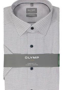 OLYMP comfort fit overhemd, korte mouw, structuur, roze