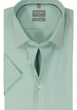 OLYMP comfort fit overhemd, korte mouw, twill, lichtgroen
