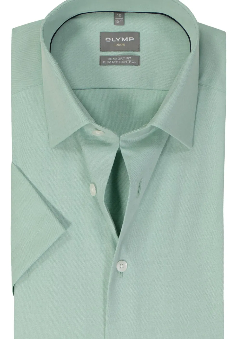 OLYMP comfort fit overhemd, korte mouw, twill, lichtgroen