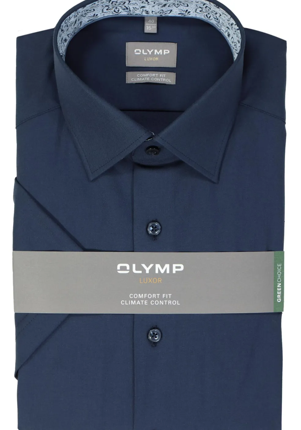 OLYMP comfort fit overhemd, korte mouw, twill, marine blauw