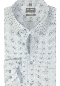 OLYMP comfort fit overhemd, popeline, wit dessin