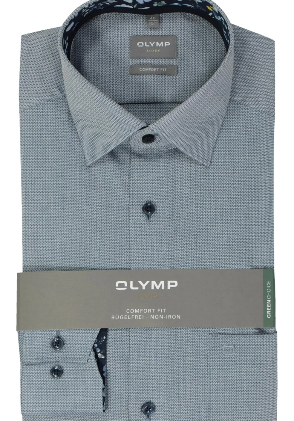 OLYMP comfort fit overhemd, structuur, marine blauw