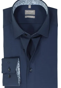 OLYMP comfort fit overhemd, twill, marine blauw