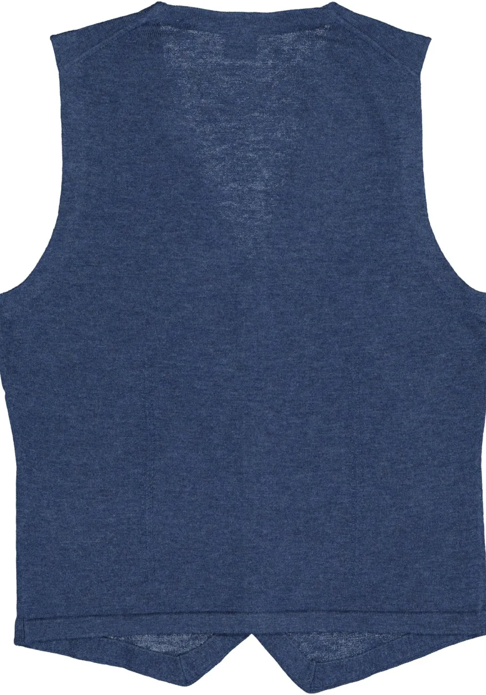 OLYMP Level 5 body fit gilet, wol met zijde, jeans blauw mouwloos vest