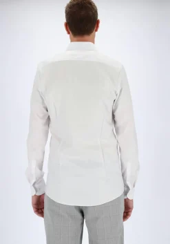 OLYMP Level 5 body fit overhemd, mouwlengte 7, wit diamant twill