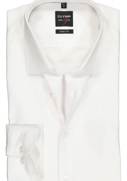 OLYMP Level 5 body fit overhemd, wit twill