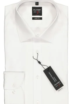 OLYMP Level 5 body fit overhemd, wit twill