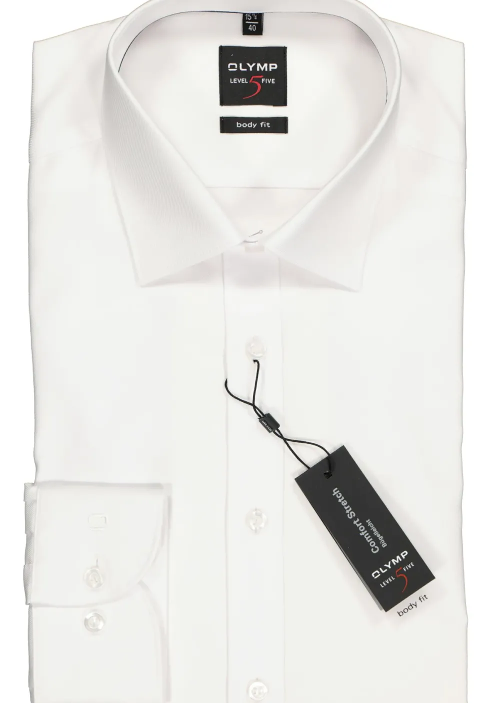 OLYMP Level 5 body fit overhemd, wit twill