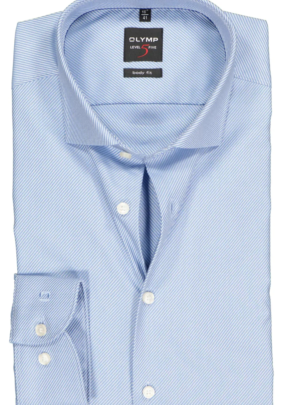 OLYMP Level 5 body fit overhemd, lichtblauw diamant twill