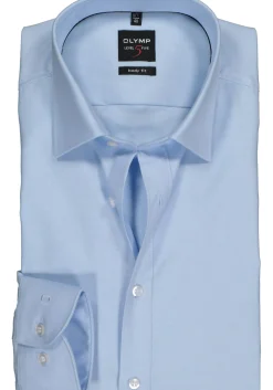 OLYMP Level 5 body fit overhemd, lichtblauw twill