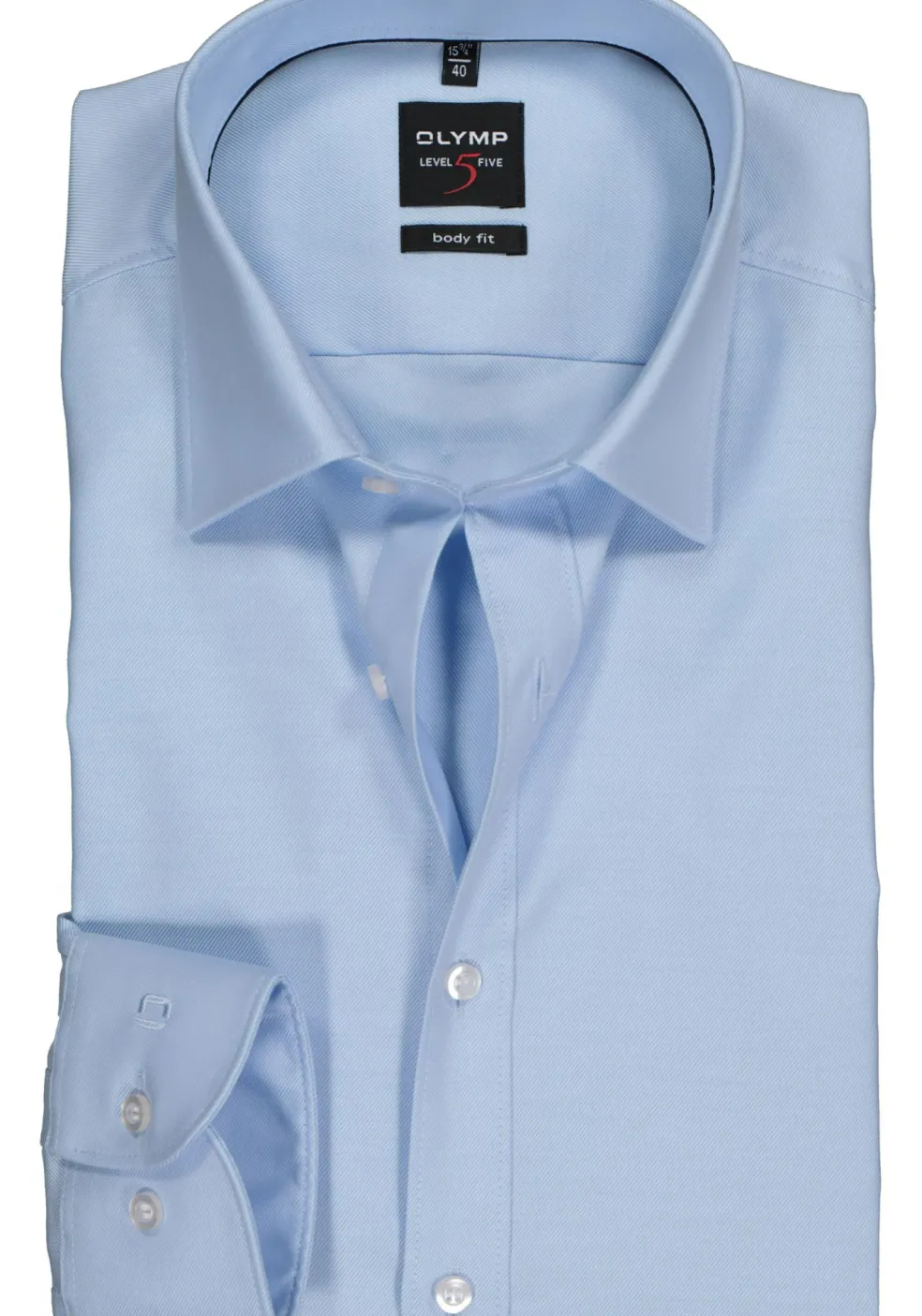OLYMP Level 5 body fit overhemd, lichtblauw twill