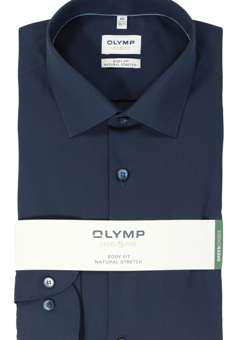 OLYMP Level 5 body fit overhemd, popeline, donkerblauw