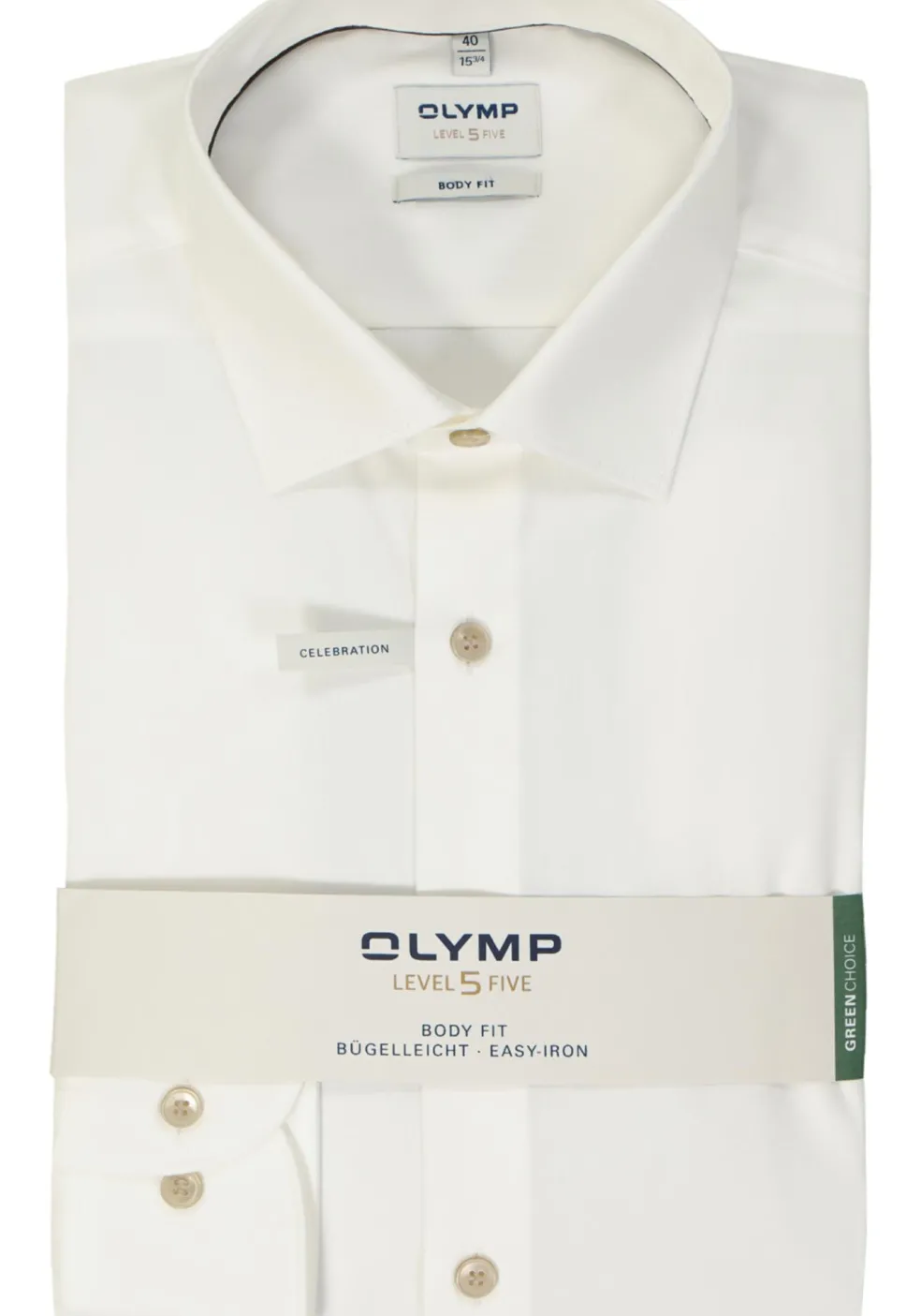 OLYMP Level 5 body fit overhemd, popeline, lichtbeige