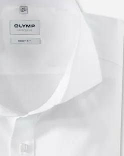 OLYMP Level 5 body fit overhemd, popeline, wit