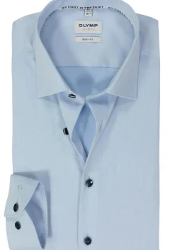 OLYMP Level 5 body fit overhemd, twill, lichtblauw